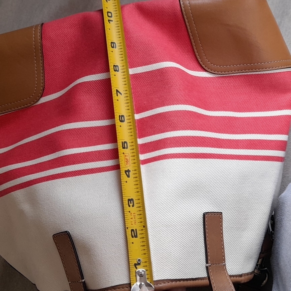 Coach F29921 Hadley Variegated Striped Duffle Silver/coral - Picture 16 of 16